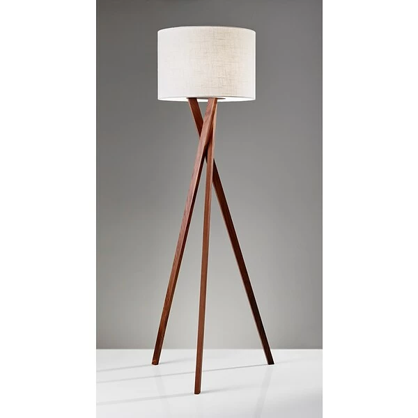 Adesso Home Floor Lamps Adesso® Brooklyn 63"H Floor Lamp, Walnut With White Fabric Shade (3227-15) 4 Adesso Home Floor Lamps Adesso® Brooklyn 63"H Floor Lamp, Walnut With White Fabric Shade (3227-15) - Image 2