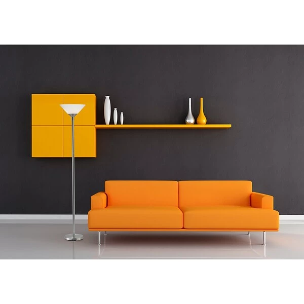 Adesso Home Floor Lamps Adesso® Aries 73"H 300 W Torchiere, Brushed Steel With White Acrylic Cone Shade (7500-22) 4 Adesso Home Floor Lamps Adesso® Aries 73"H 300 W Torchiere, Brushed Steel With White Acrylic Cone Shade (7500-22) - Image 2