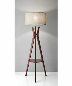 Adesso Home Floor Lamps Adesso® Bedford 59.5"H Shelf Floor Lamp, Walnut With Oatmeal Fabric Drum Shade (3471-15) 7 Adesso Home Floor Lamps Adesso® Bedford 59.5"H Shelf Floor Lamp, Walnut With Oatmeal Fabric Drum Shade (3471-15) -ADESSO-shop sp97001532 s7